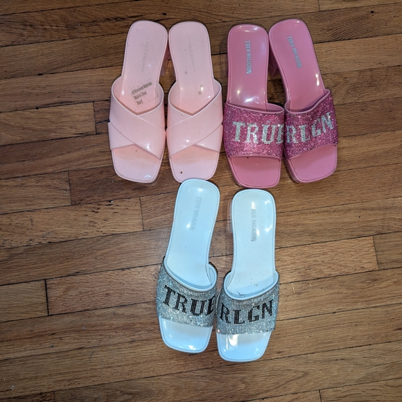 True Religion Women's Sandals - Pink, Silver, White - Picture 1 of 2